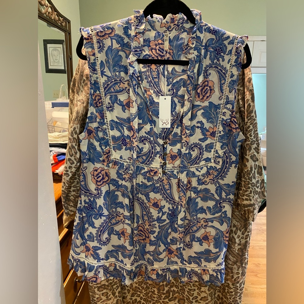 Sold - Spell Etienne Sleeveless Blouse - Size XL